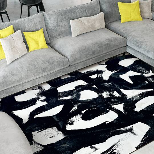 Empire Art Direct 5ft. x 7.5ft. Graffiti Tangle I B Tapis D'Art Washable Abstract Area Rug